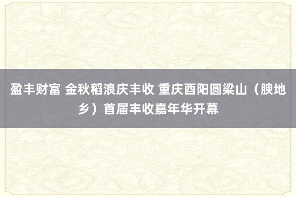 盈丰财富 金秋稻浪庆丰收 重庆酉阳圆梁山（腴地乡）首届丰收嘉年华开幕