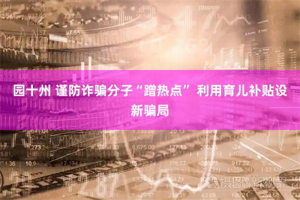 园十州 谨防诈骗分子“蹭热点” 利用育儿补贴设新骗局
